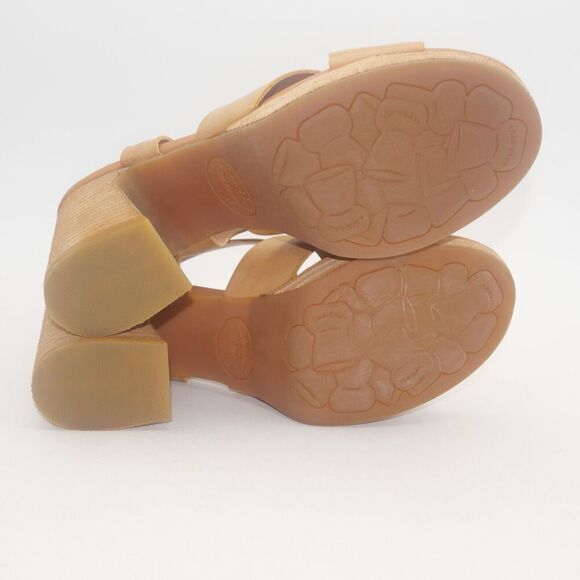 NEW Kork-Ease Hutton Leather Ankle Strap Platform Sandals Yellow Women's 9 - Picture 7 of 8